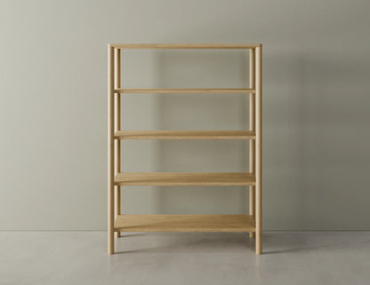 Nordica Large Bookshelf - 4 Tier - Solid Oak