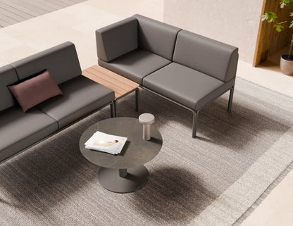 Loma Coffee Table Charcoal 70cm - Outdoor - Basalt Ceramic Top