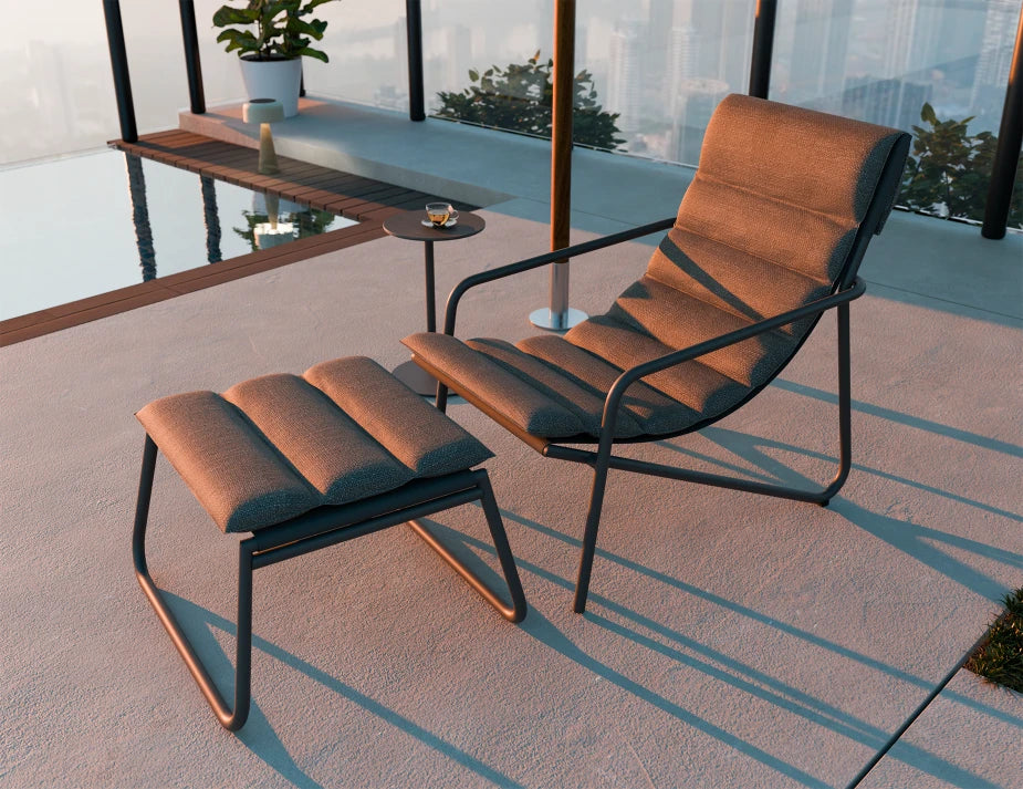 Paloma Footrest - Outdoor - Charcoal