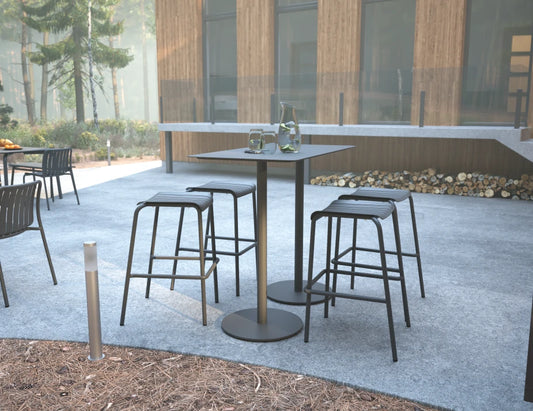 Roku Rectangle High Bar Table - Outdoor - Charcoal