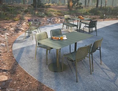 Roku Rectangle Cafe Table - Outdoor - Eucalyptus Green