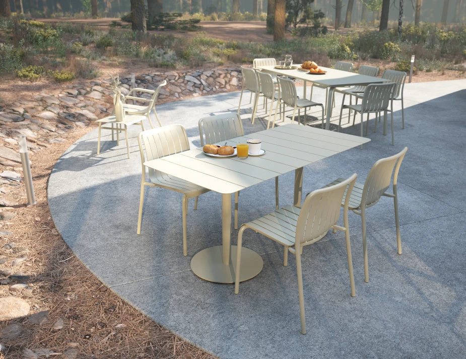 Roku Rectangle Cafe Table - Outdoor - Latte