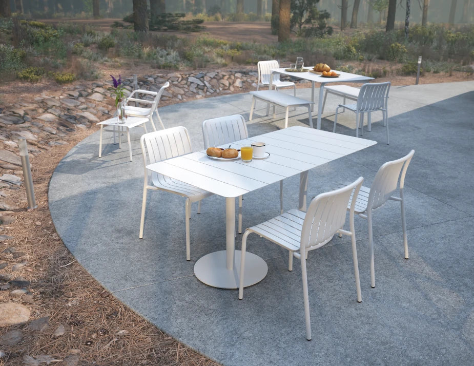 Roku Rectangle Cafe Table - Outdoor - White