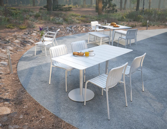 Roku Rectangle Cafe Table - Outdoor - White