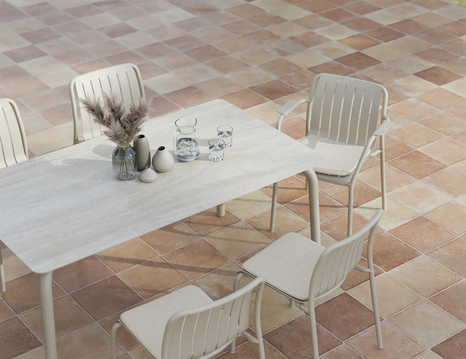 Roku Dining Table 160cm - Outdoor - Latte - Dune Ceramic
