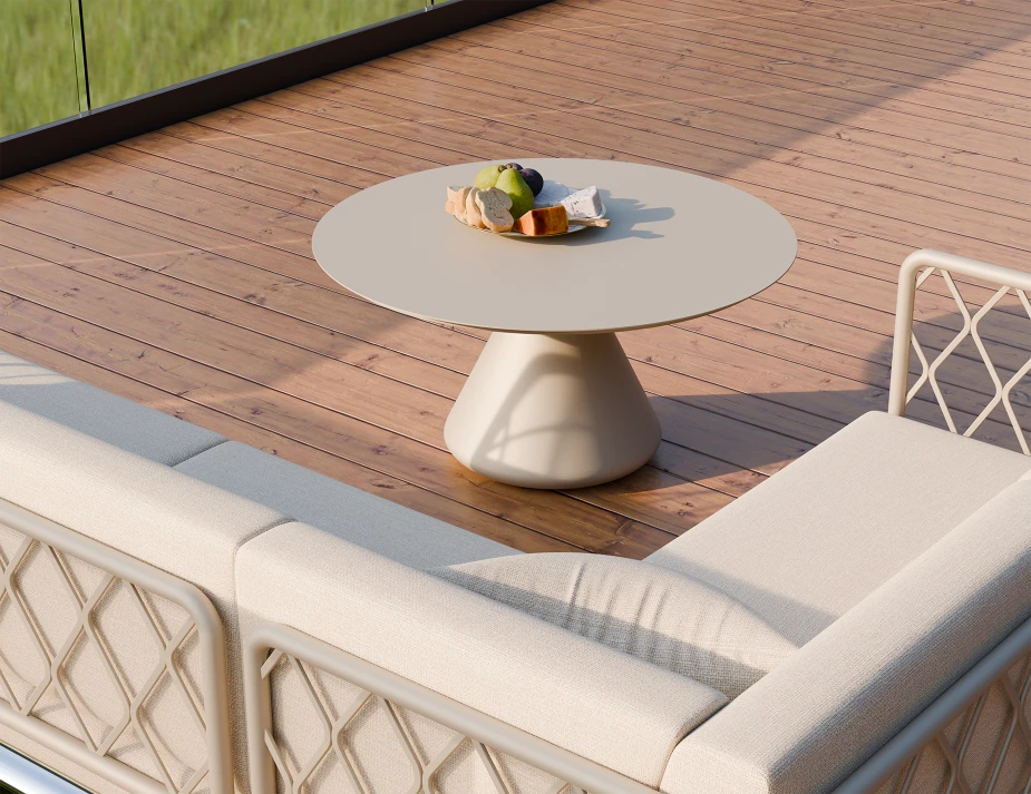 Kora Coffee Table 90cm Dia - Outdoor - Latte