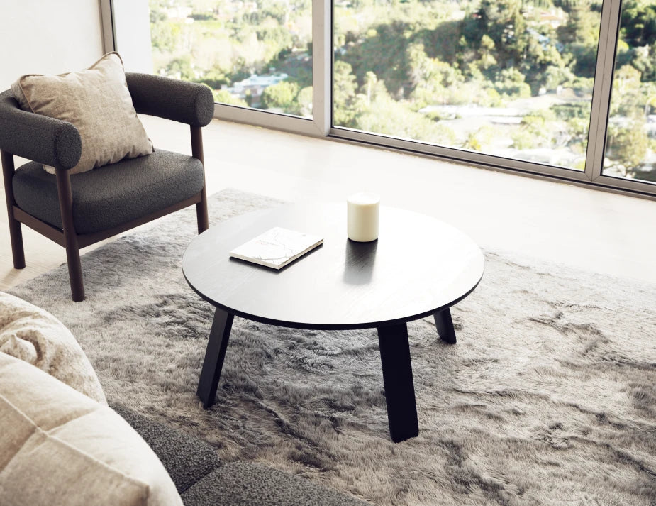 Mateo Coffee Table - Round - Black Ash - 90cm