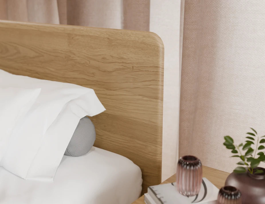 Nordica Bed Frame - Solid Oak - Queen