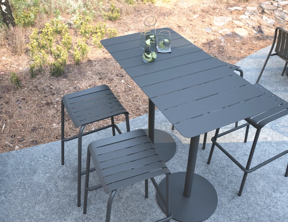 Roku Rectangle High Bar Table - Outdoor - Charcoal