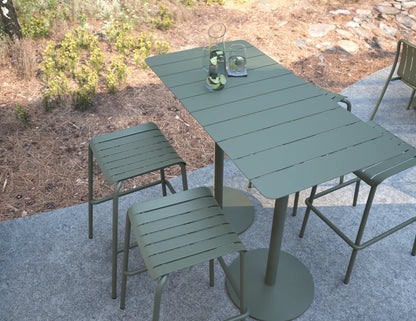 Roku Rectangle High Bar Table - Outdoor - Matte Green