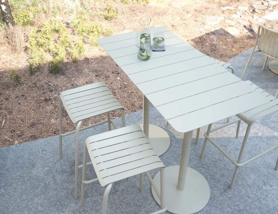 Roku Rectangle High Bar Table - Outdoor - Latte