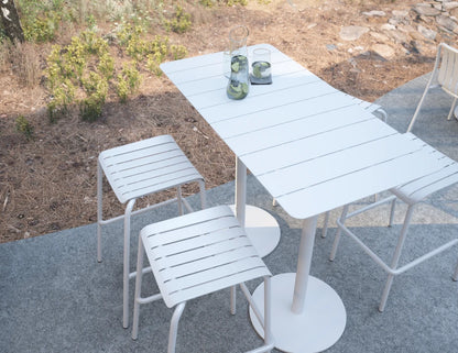 Roku Rectangle High Bar Table - Outdoor - White