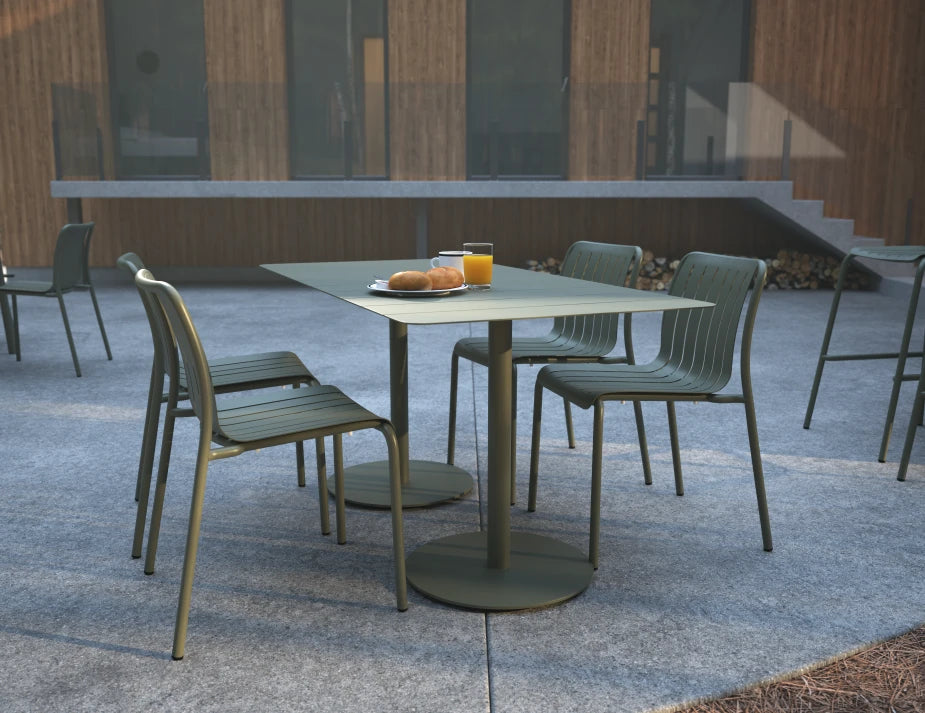 Roku Rectangle Cafe Table - Outdoor - Eucalyptus Green