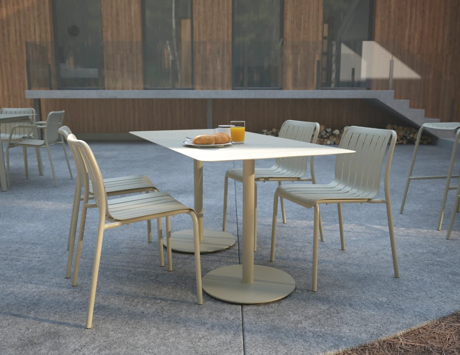 Roku Rectangle Cafe Table - Outdoor - Latte
