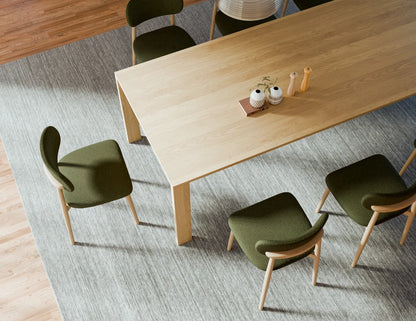 Oskar Dining Chair - Natural - Hunter Green Fabric