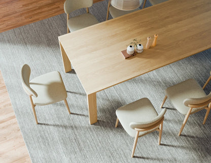 Oskar Dining Chair - Natural - Ivory Cream Fabric