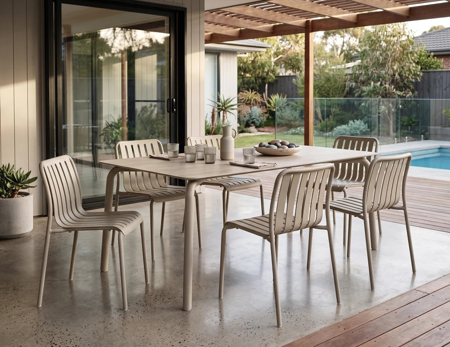 Roku Dining Table 160cm - Outdoor - Latte - Dune Ceramic