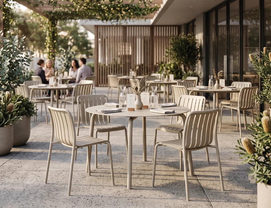 Roku Round Dining Table 120cm - Outdoor - Latte