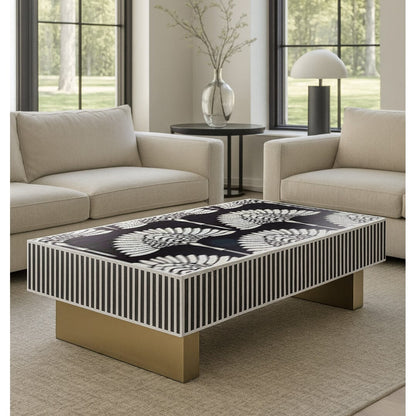 Leilani Mother of Pearl Floral Inlay Coffee Table 130cm