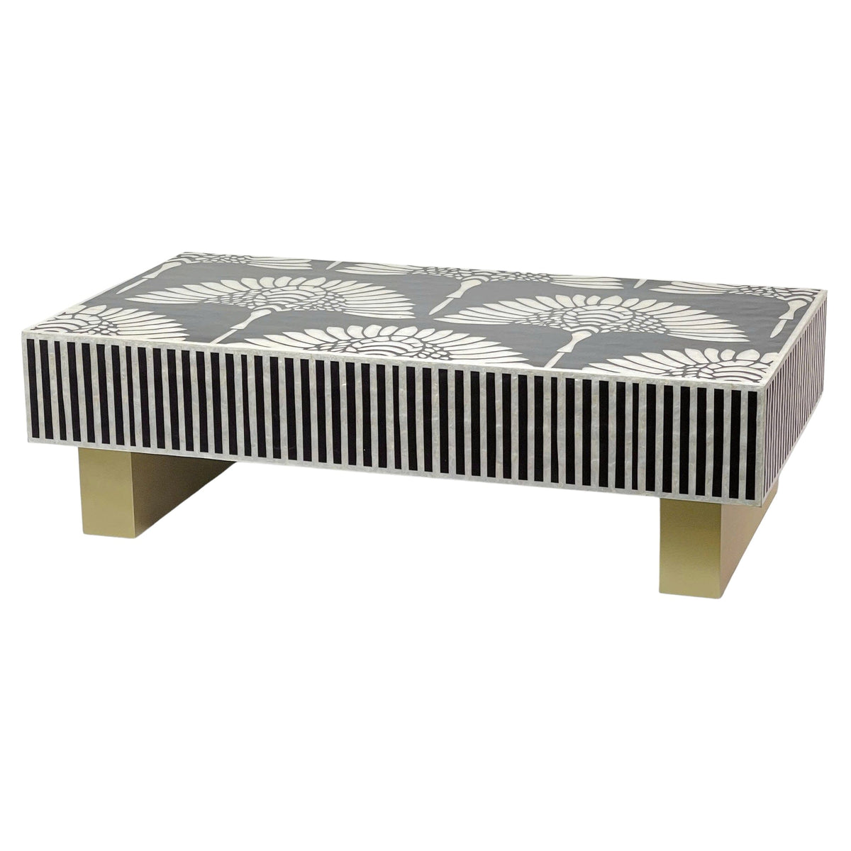 Leilani Mother of Pearl Floral Inlay Coffee Table 130cm