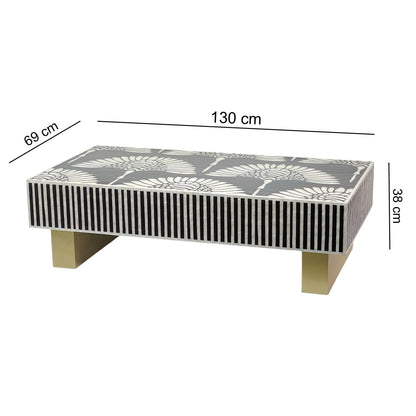 Leilani Mother of Pearl Floral Inlay Coffee Table 130cm