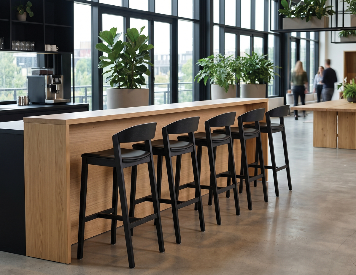 Grayson Bar Stool - Black - Upholstered