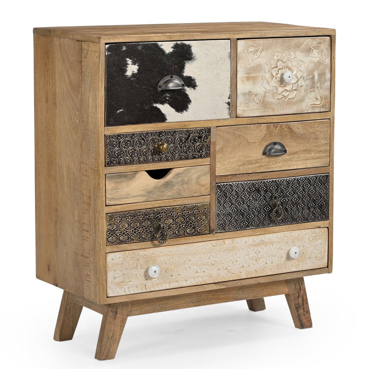 Linden Cowhide and Mango Wood Cabinet 70cm