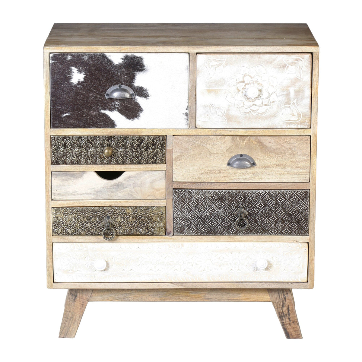 Linden Cowhide and Mango Wood Cabinet 70cm