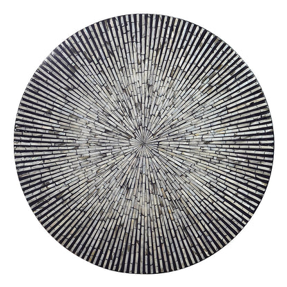 Lisette Round Black and White Shell Inlay Coffee Table 92cm