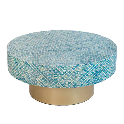 Marina Blue Shell Inlay Coffee Table 90cm