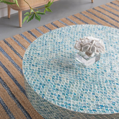 Marina Blue Shell Inlay Coffee Table 90cm