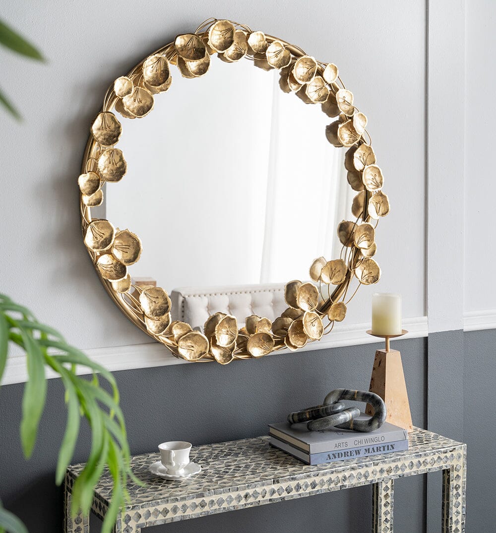 Marisol Gold Leaf Wall Mirror 90cm