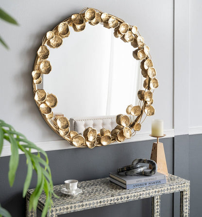 Marisol Gold Leaf Wall Mirror 90cm