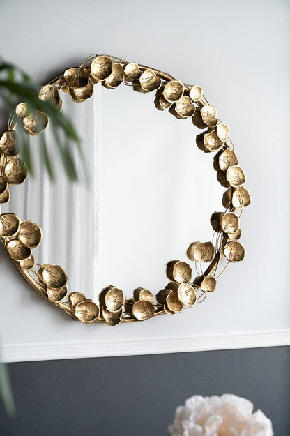 Marisol Gold Leaf Wall Mirror 90cm