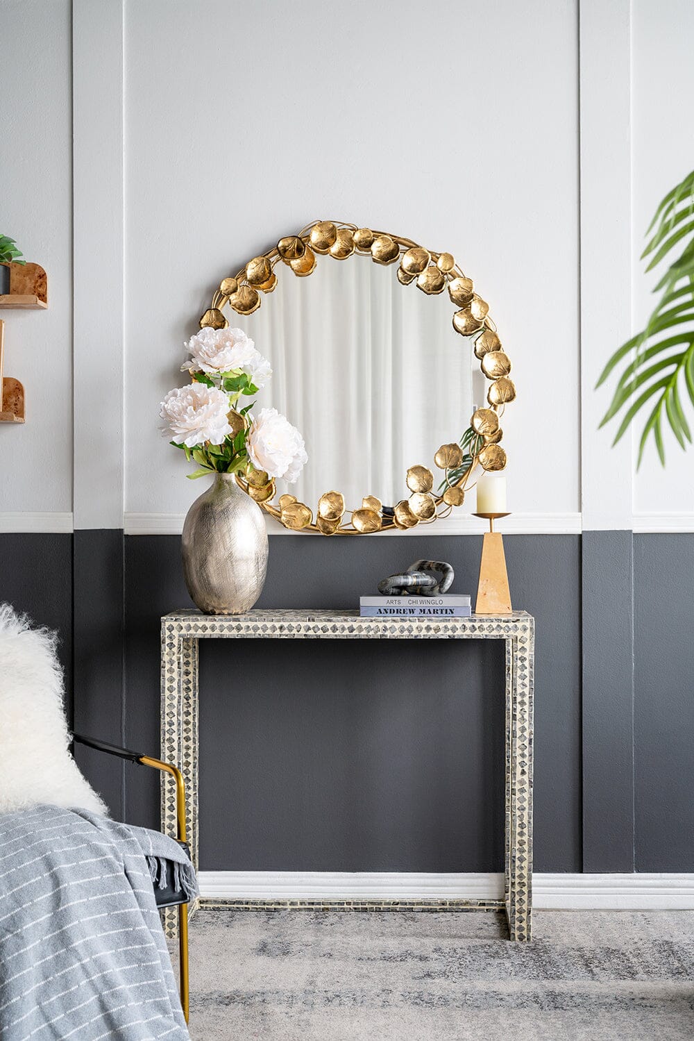 Marisol Gold Leaf Wall Mirror 90cm