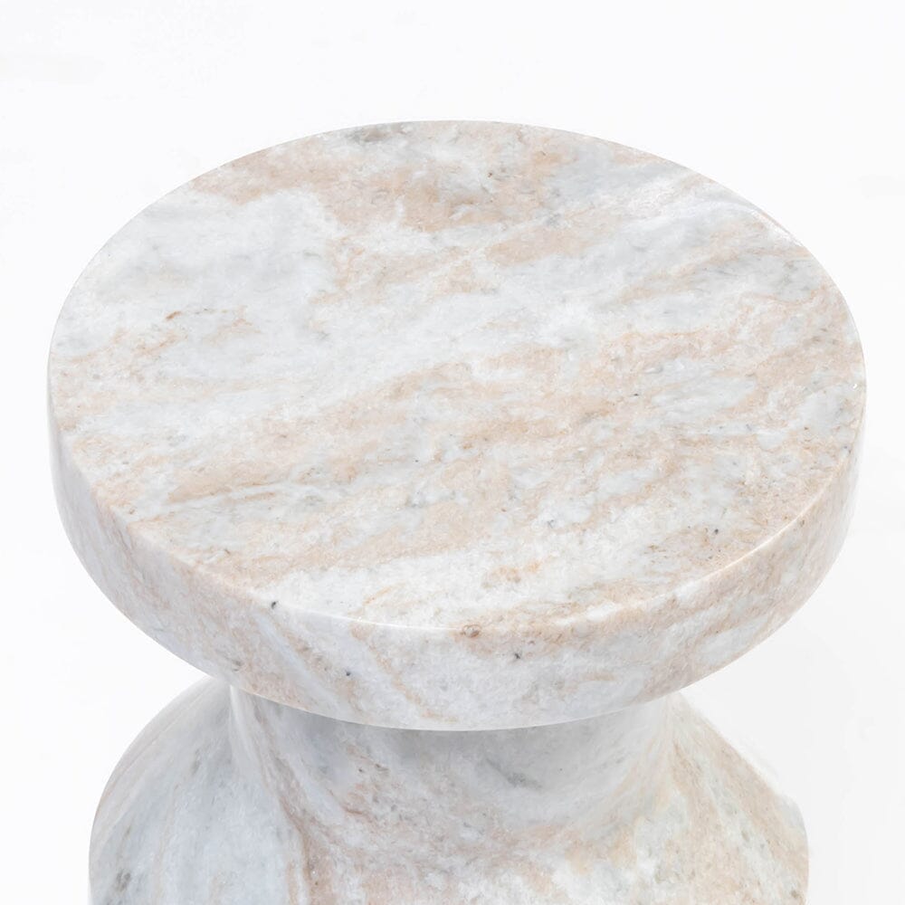 Marisol Toronto Marble Pedestal Side Table 27cm