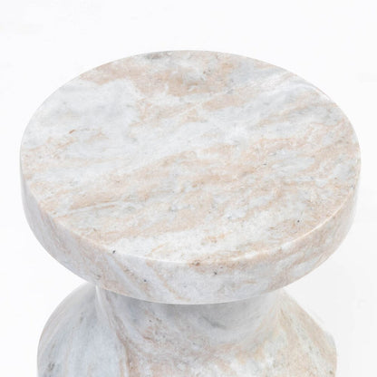 Marisol Toronto Marble Pedestal Side Table 27cm