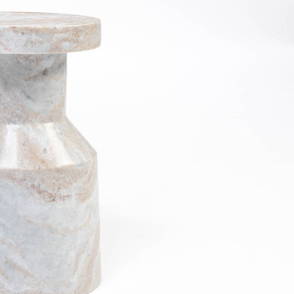 Marisol Toronto Marble Pedestal Side Table 27cm