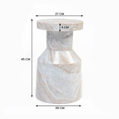 Marisol Toronto Marble Pedestal Side Table 27cm
