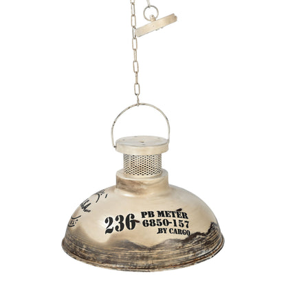 Marlow Washed Iron Industrial Pendant Light 53cm