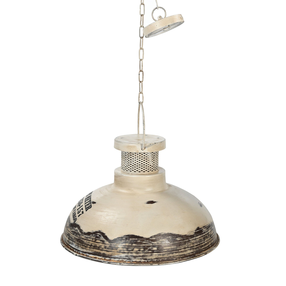 Marlow Washed Iron Industrial Pendant Light 53cm