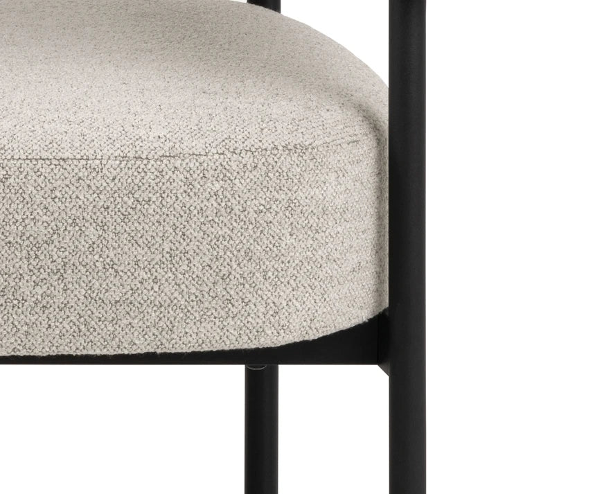 Marlowe Occasional Chair - Black Legs - Ivory Cream Fabric