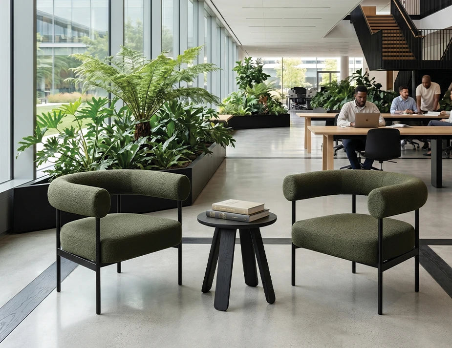 Marlowe Occasional Chair - Black Legs - Hunter Green Fabric