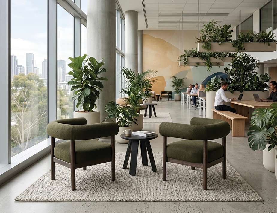 Marlowe Occasional Chair - Smoked Oak Legs - Hunter Green Fabric