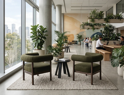 Marlowe Occasional Chair - Smoked Oak Legs - Hunter Green Fabric