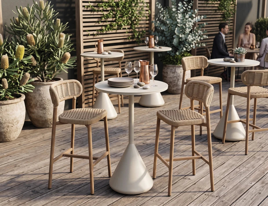 Kora High Bar Table - Outdoor - Latte - Dune Ceramic Top