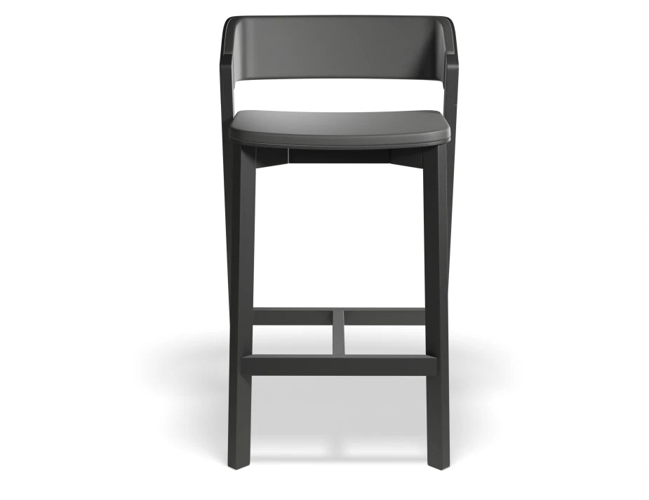 Merano Kitchen Stool - Black Stained - Black Pad - by TON