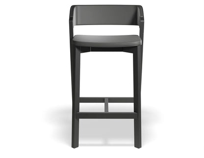 Merano Kitchen Stool - Black Stained - Black Pad - by TON