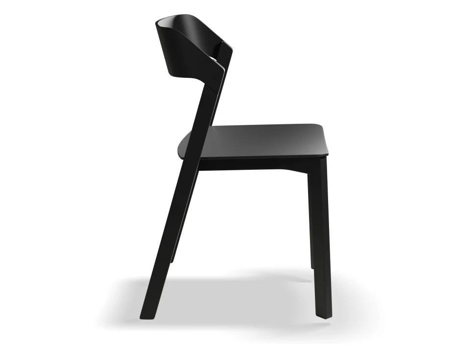Merano Chair - Black Stained - Veneer Seat - by TON
