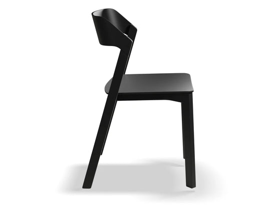 Merano Chair - Black Stained - Veneer Seat - by TON